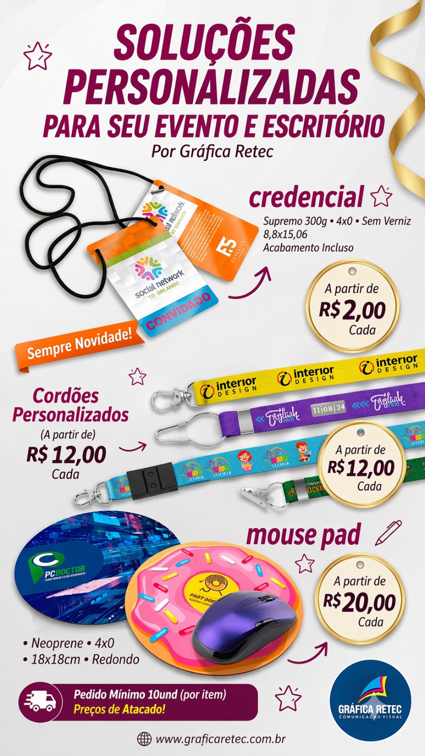 Credenciais para eventos