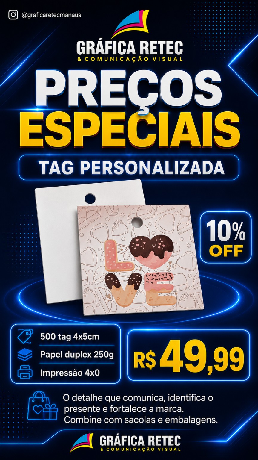 Tags personalizadas 4 × 5 cm